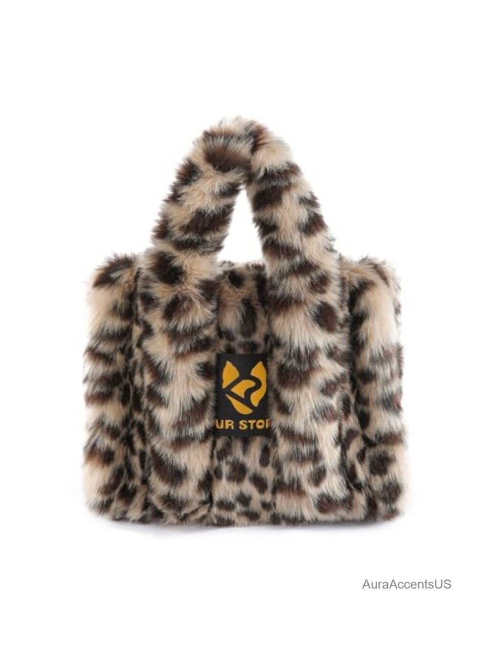 Faux Fur Tote Bag Large Plush Shoulder Handbag Fuzzy Big Capacity